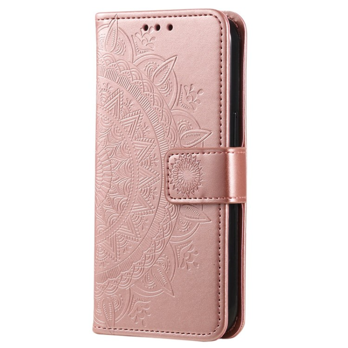 A-One Brand - Sony Xperia 10 V Plånboksfodral Imprinted Mandala Flower - Rosa Guld