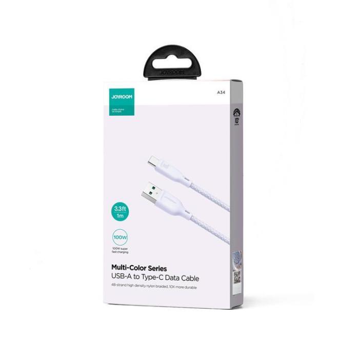Joyroom - Joyroom USB-C till USB-A kabel 100W 1m Multi-Color - Lila