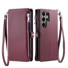 OEM - Samsung Galaxy S26 Ultra Fodral TPU + Konstl&auml;der - Vinr&ouml;d