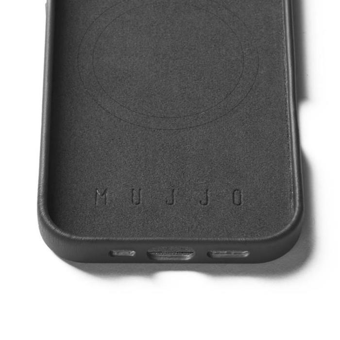 Mujjo - Mujjo iPhone 16 Pro Mobilskal MagSafe Läder - Svart
