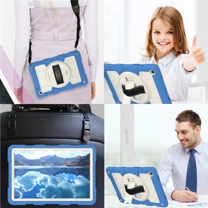 A-One Brand - Galaxy Tab A9 Plus Skal Rotating Handrem Med Axelrem - Sky Blå