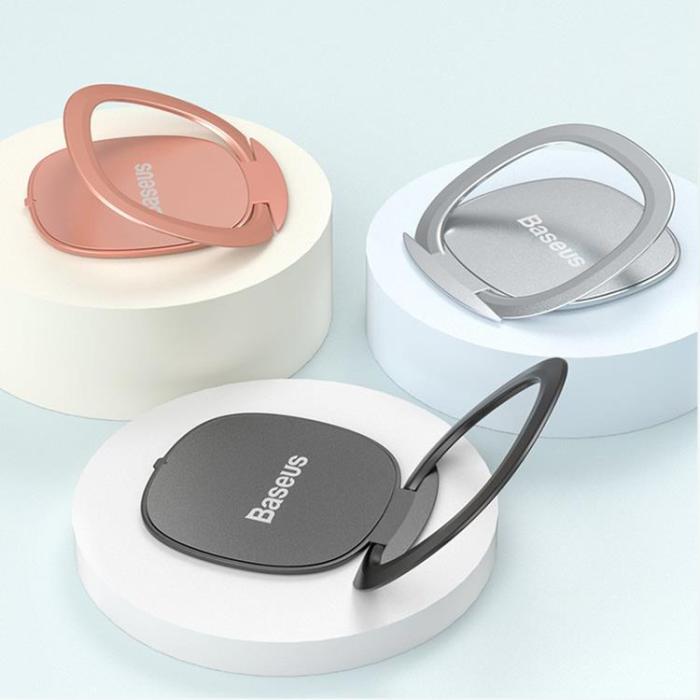 BASEUS - Baseus Ringhållare Ultra-Thin Self-adhesive kickstand - Silver