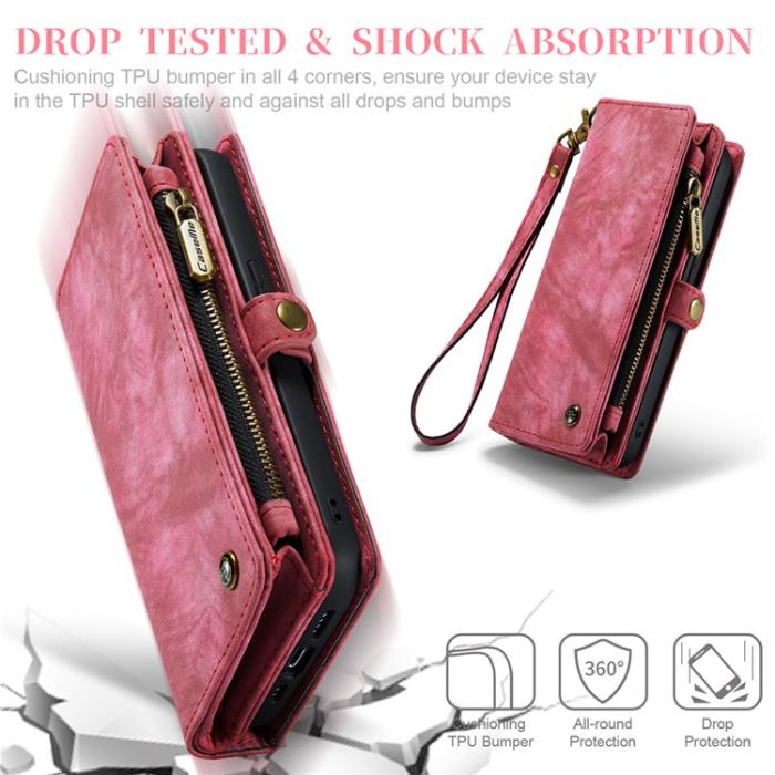 Caseme - CASEME iPhone 15 Pro Plånboksfodral 008 Detachable - Röd