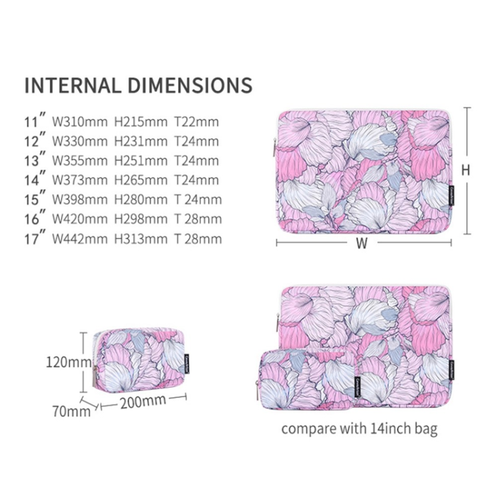 CANVASARTISAN - CANVASARTISAN Datorfodral 15''med Liten Väska Flower G56-T0111