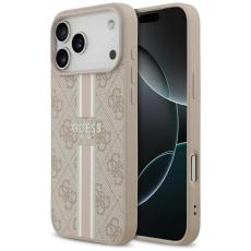 Guess - Guess iPhone 17 Pro Max Mobilskal MagSafe 4G Printed Stripes - Rosa