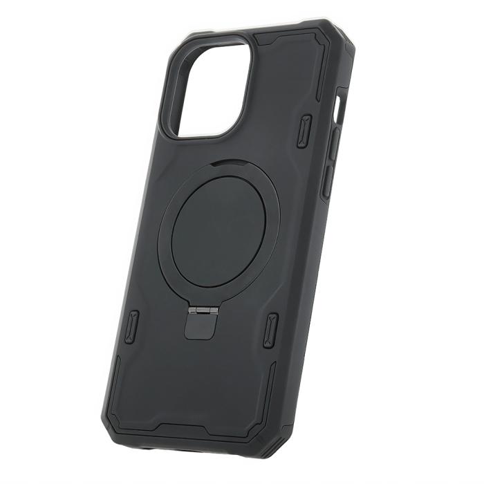 OEM - Svart Defender Mag Ring Skal iPhone 15 Pro - Stöttåligt Skydd