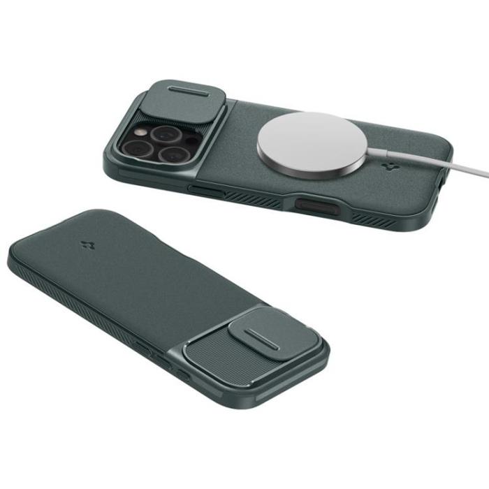 Spigen - Spigen iPhone 16 Pro Max Mobilskal MagSafe Optik Armor - Grön