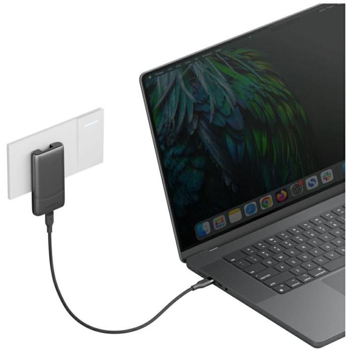 ENERGEA - Energea Snabbladdare 65W 2xUSB-C 3.0 (US/UK/EU) TravelWorld Edge - Graphite