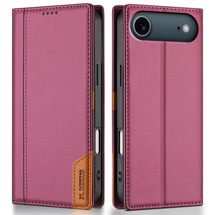 N.BEKUS - N.BEKUS iPhone Air Plånboksfodral RFID Blocking P3 - Vinröd