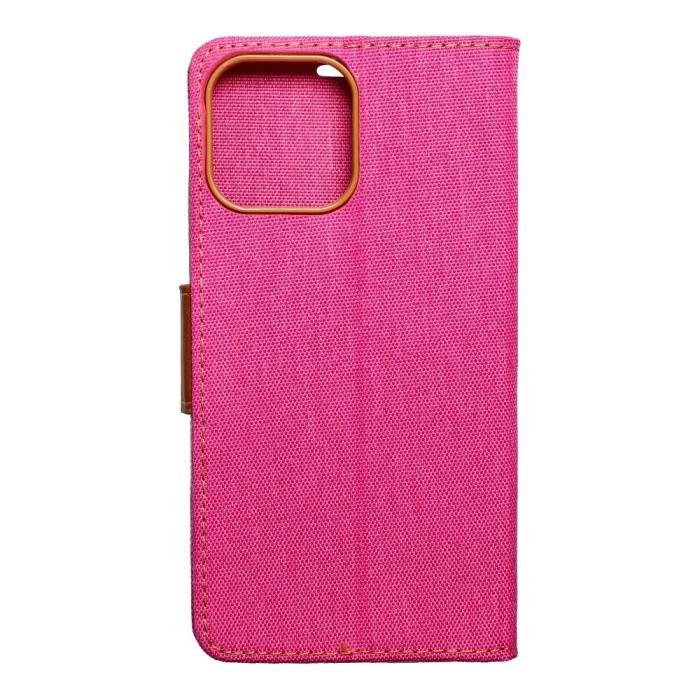 OEM - iPhone 13 Pro Max Plånboksfodral Canvas Nylon - Rosa