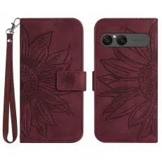 A-One Brand - Sony Xperia 10 VII Plånboksfodral Med Handledsrem - Vinröd