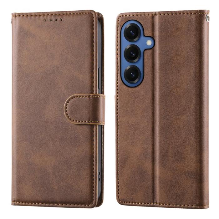 OEM - Samsung Galaxy S26 Fodral Ställ PU Läder Flip - Brun