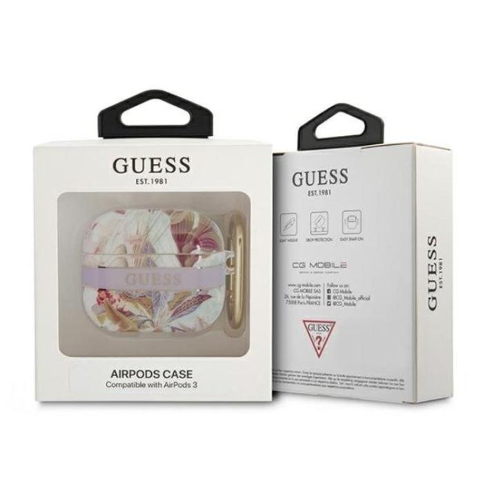 Guess - Guess AirPods 3 Skal Flower Strap Collection - Lila