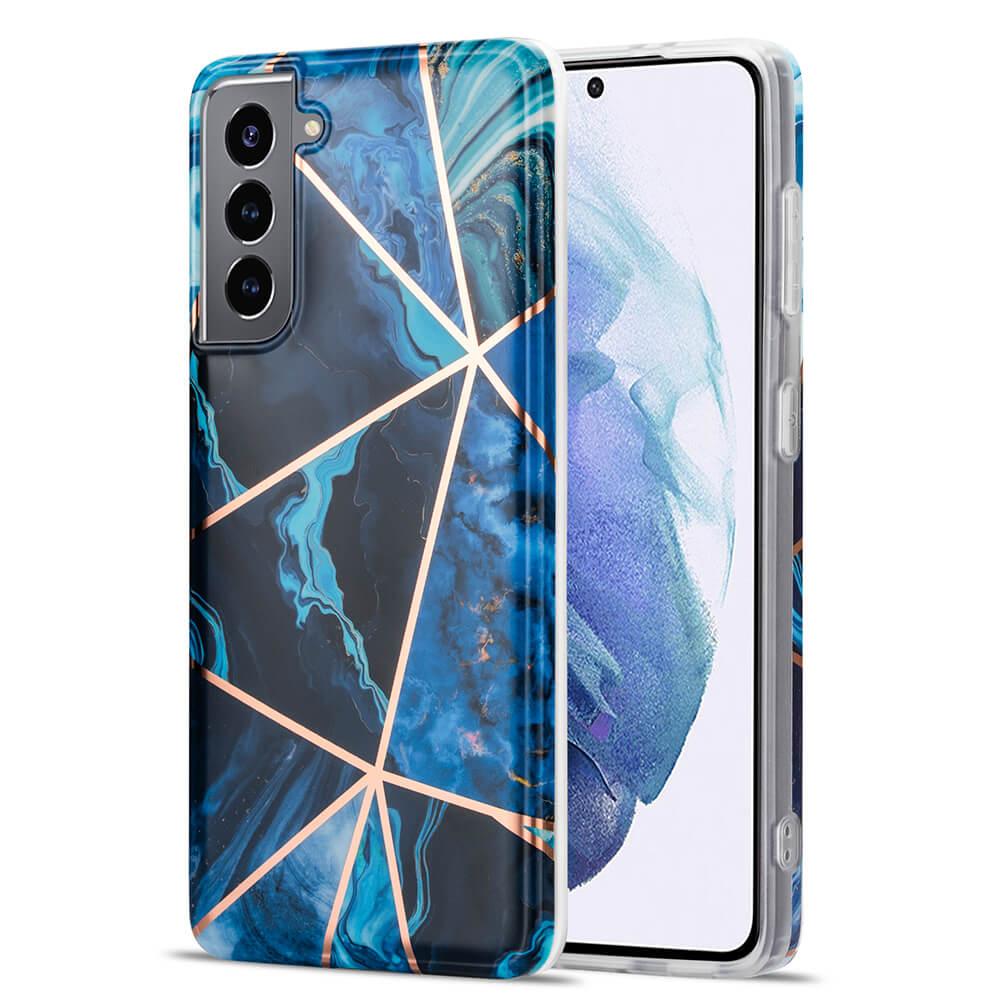 BOOM - Grid skal Galaxy S21 Plus - Blå Marmor | 2353 | AlltMobil