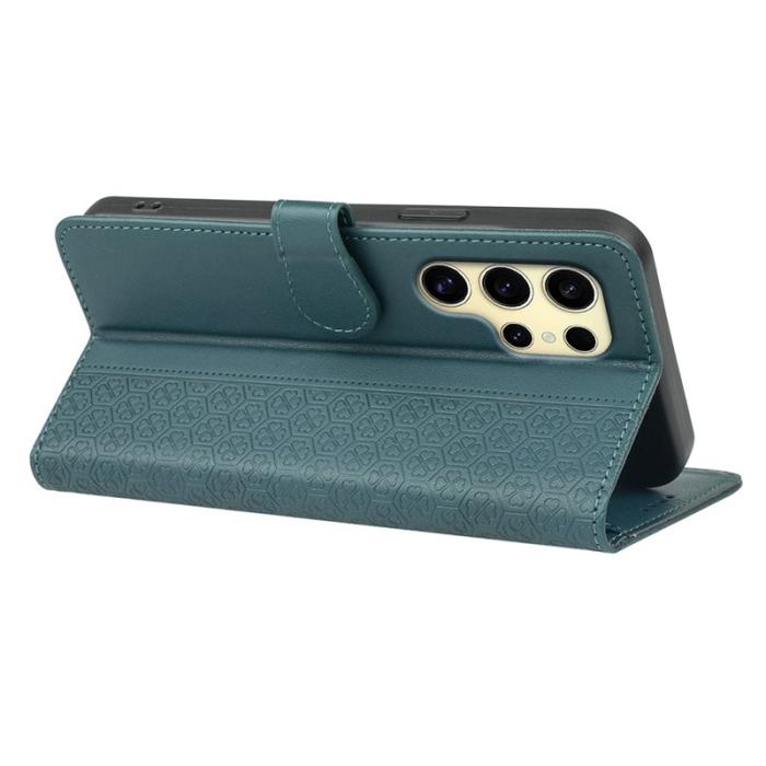 OEM - Samsung Galaxy S26 Ultra Skal Magnetisk Stängning Äkta Läder - Grön
