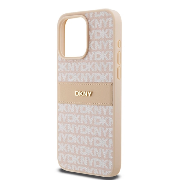 DKNY - DKNY iPhone 14 Pro Max Mobilskal Läder Mono Stripe & Metal Logo