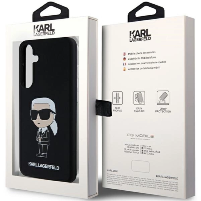 KARL LAGERFELD - Karl Lagerfeld Galaxy S24 Mobilskal Silikon Ikonik - Svart