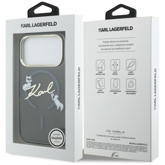 KARL LAGERFELD - Karl Lagerfeld iPhone 17 Pro Max Mobilskal Magsafe IML Choupettes Karl Script