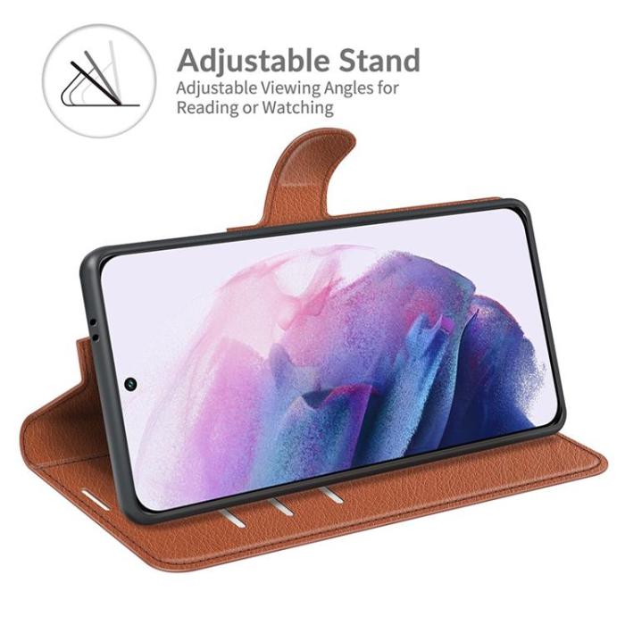 OEM - Litchi Magnetic Fodral Galaxy S22 Plus 5G - Brun