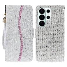 OEM - Samsung Galaxy S26 Ultra Pl&aring;nboksfodral Konstl&auml;der Glitter - Silver