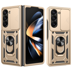 A-One Brand - Galaxy Z Fold 7 Mobilskal Kickstand Glida Kamera - Guld