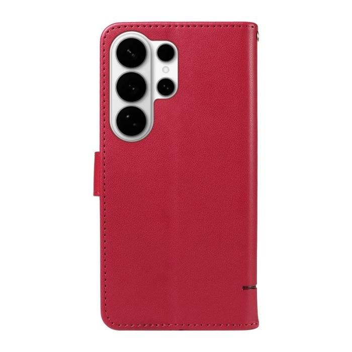 OEM - Mobilskal till Samsung Galaxy S26 Ultra Kattmönster Imprint KonstLäder - Röd
