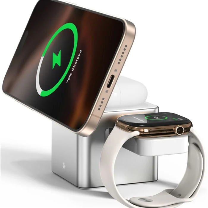 OEM - Qi2 MagSafe Trådlös Laddare iPhone, Apple Watch, Airpods