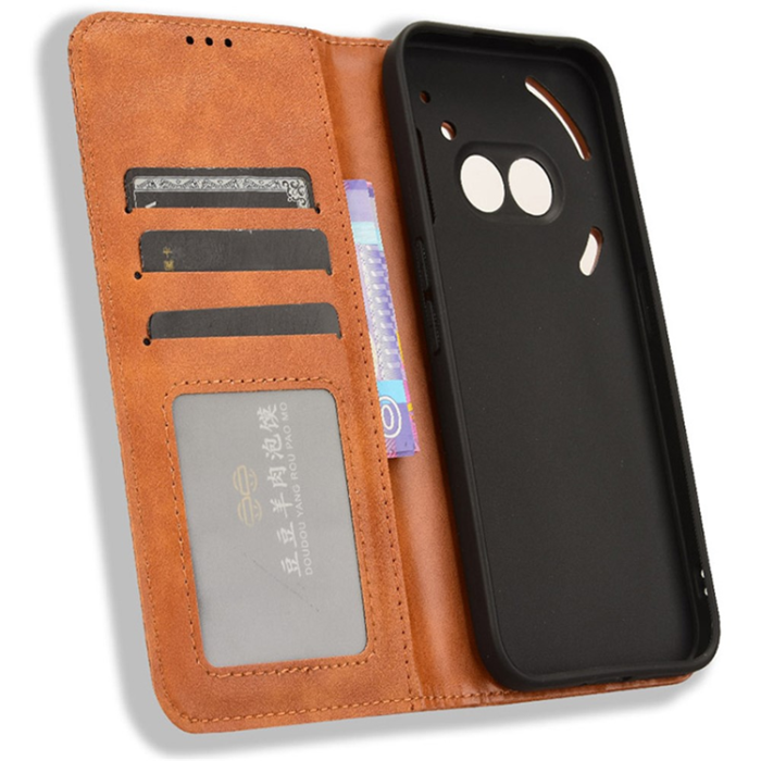 A-One Brand - Nothing Phone (2a) Plus Plånboksfodral Retro Kickstand - Brun