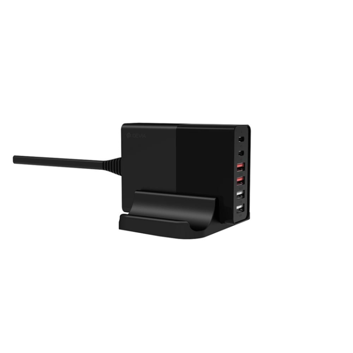 Devia - Devia Väggladdare 75W 4xUSB-A 2xUSB-C Extreme - Svart