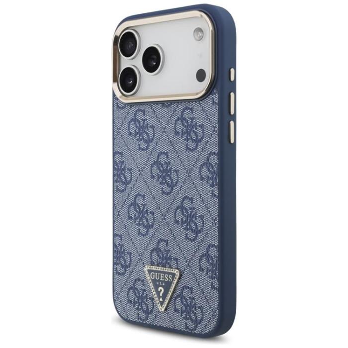 Guess - Guess iPhone 17 Pro Max Mobilskal MagSafe 4G Triangle Logo - Blå Guld