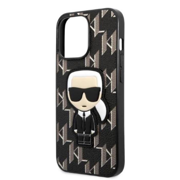 KARL LAGERFELD - Karl Lagerfeld iPhone 13 Pro Skal Monogram Ikonik Patch - Svart