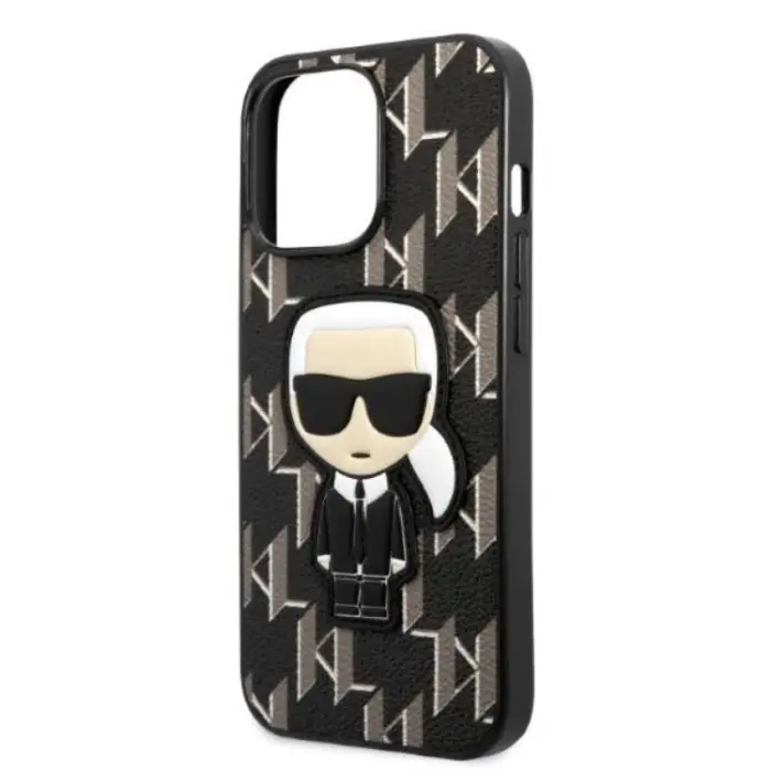 KARL LAGERFELD - Karl Lagerfeld iPhone 13 Pro Skal Monogram Ikonik Patch - Svart
