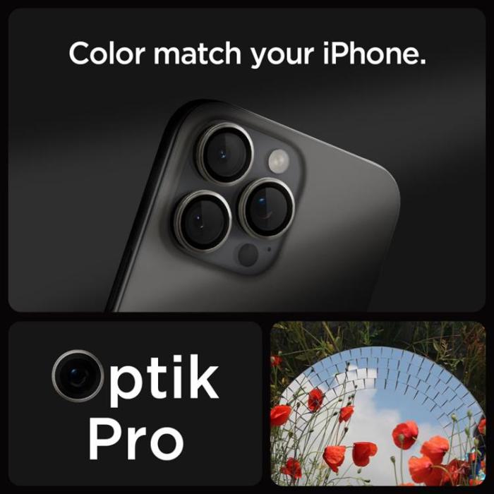 Spigen - [2-PACK] Spigen iPhone 15 Pro/15 Pro Max Kameralinsskydd i Härdat Glas