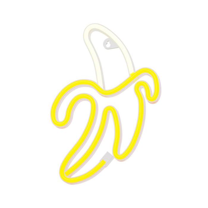 Forever Light - Forever Light LED Neon BANANA Bat FLNE10 + USB - Gul/Vit