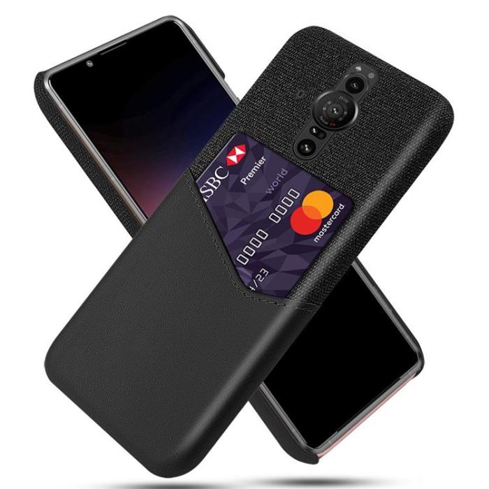 OEM - Kortplats Läder Skal Sony Xperia Pro-I - Svart