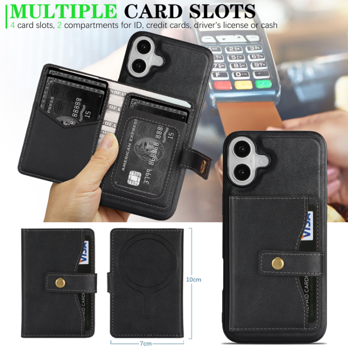 A-One Brand - iPhone 16 Mobilskal MagSafe Detachable Korthållare