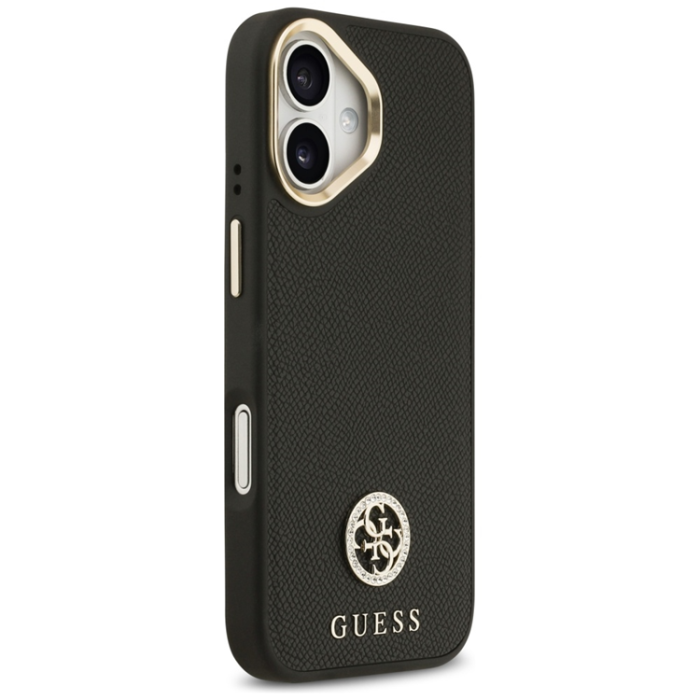 Guess - Guess iPhone 17 Mobilskal Magsafe Grained Strass Logo - Svart
