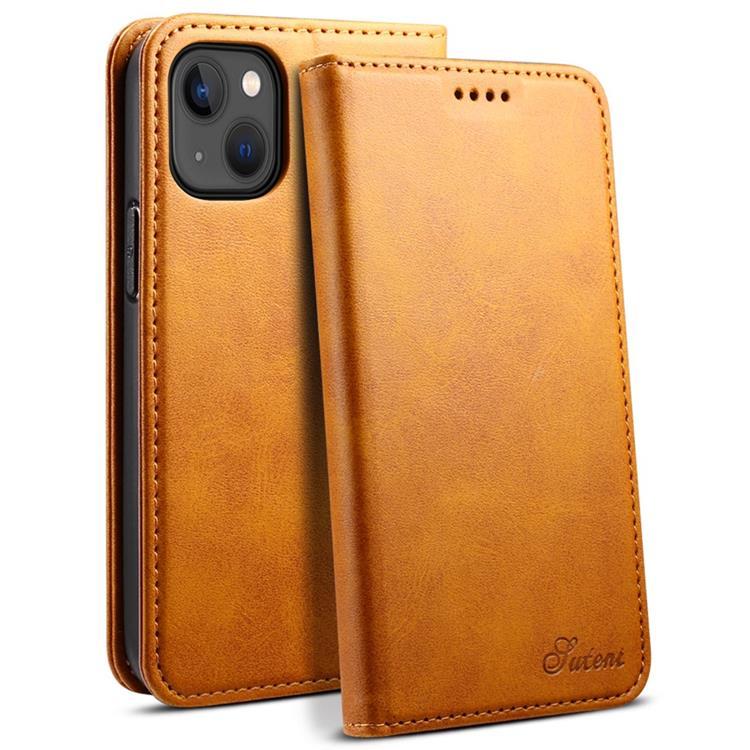SUTENI iPhone 14 Plus Plånboksfodral Magnetic Kickstand - Khaki