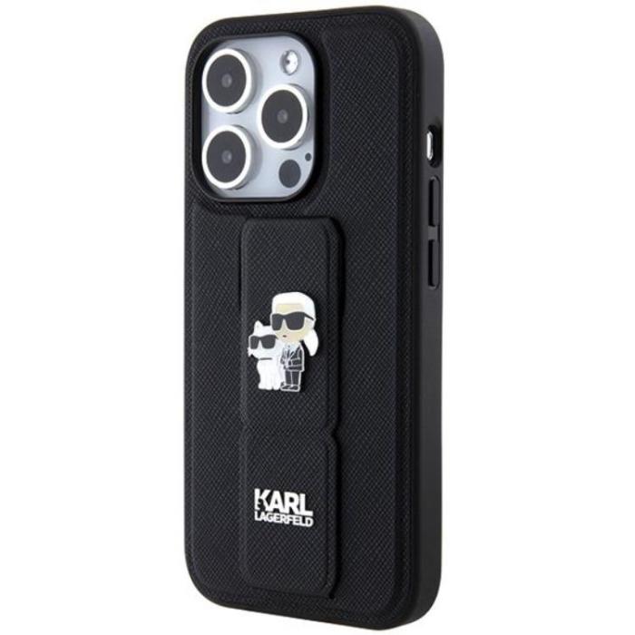 KARL LAGERFELD - KARL LAGERFELD iPhone 14 Pro Mobilskal Gripstand Saffiano Pins