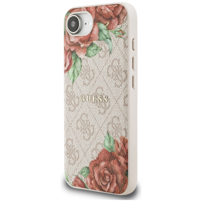 Guess - Guess iPhone 16e Mobilskal Magsafe Flowers Print - Rosa