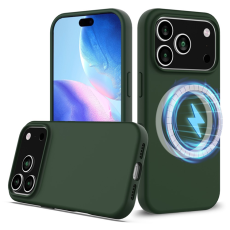A-One Brand - iPhone 17 Pro Mobilskal MagSafe Silikon Anti-Drop - Mörkgrön