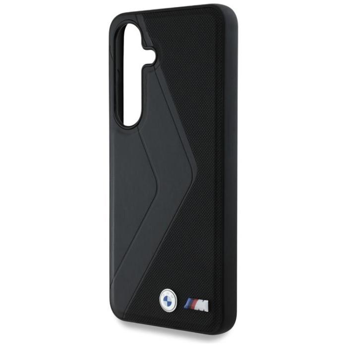 BMW - BMW Galaxy S25 Mobilskal MagSafe Läder Oversized Stripes - Svart