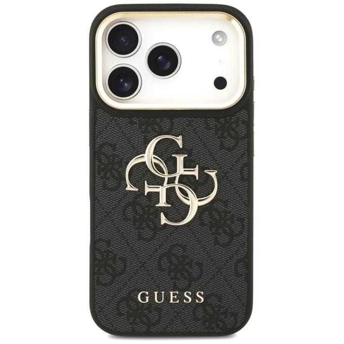 Guess - Guess iPhone 17 Pro Mobilskal 4G Big Classic Logo Big Strap Metal - Svart