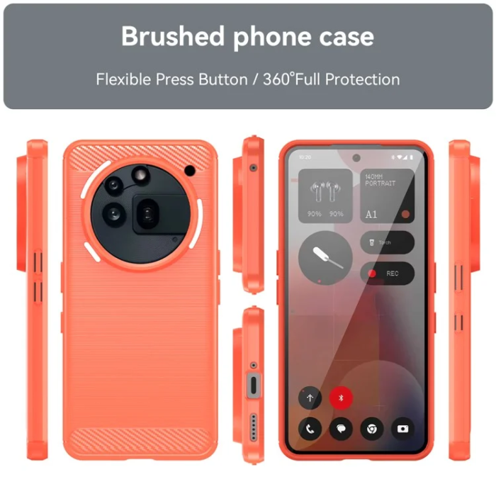 A-One Brand - Nothing Phone (3a) Pro Mobilskal Carbon Fiber - Röd