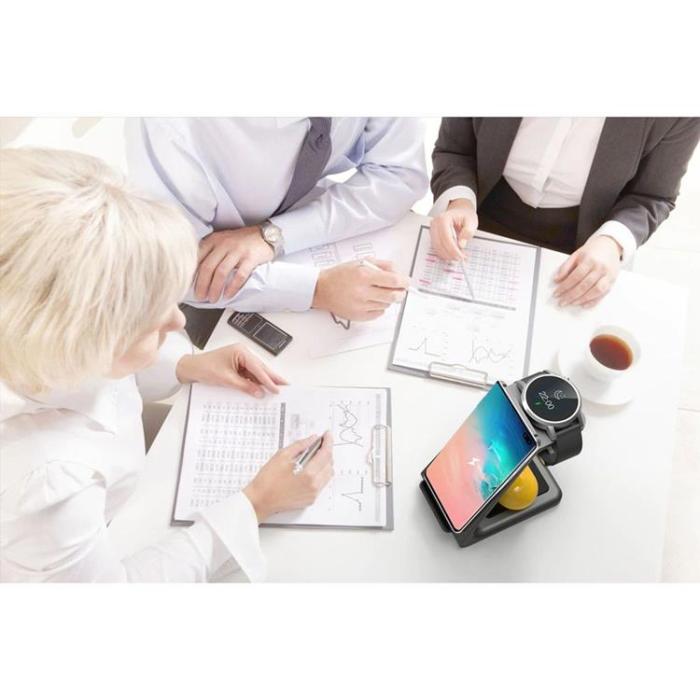 UTGATT - Tech-Protect 3-in-1 Trådlös Laddare A7 - Svart