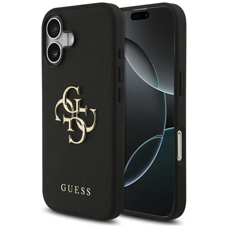 Guess iPhone 17 Mobilskal Grained Classic Logo - Svart | 2353 | AlltMobil