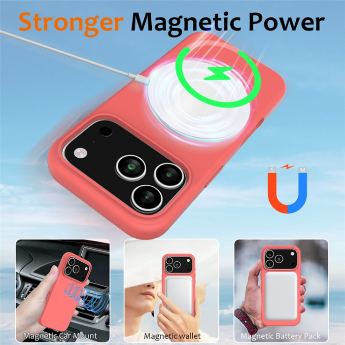 A-One Brand - iPhone 17 Pro Max Mobilskal MagSafe Silikon Anti-Drop