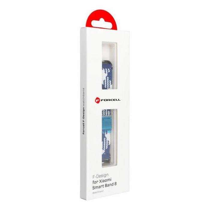Forcell - Forcell Xiaomi Mi Band 8 Armband FX5- Blå/Vit