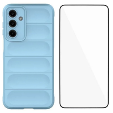 WANLONFENG - WANLONFENG Galaxy A26 Mobilskal med Härdat Glas HD - Babyblå