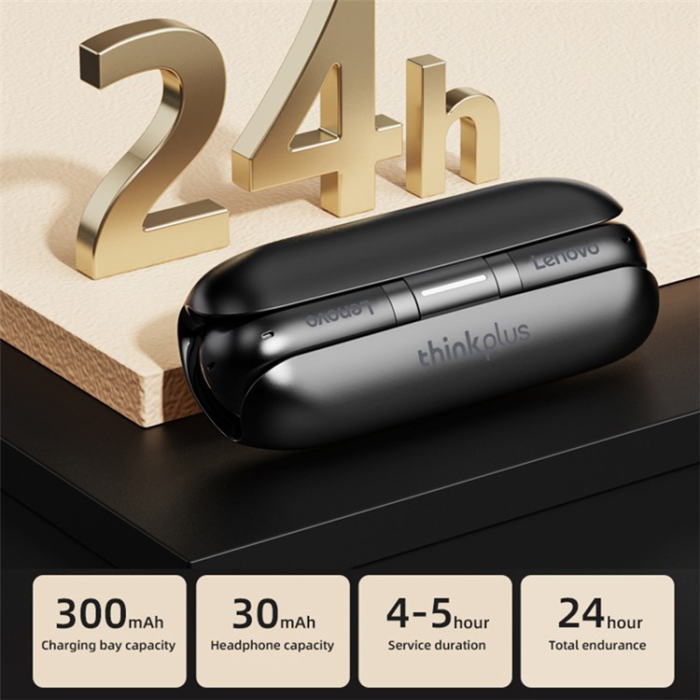 Lenovo - Lenovo Thinkplus TW60 TWS Bluetooth 5.3 Hörlurar Trådlösa - Vit